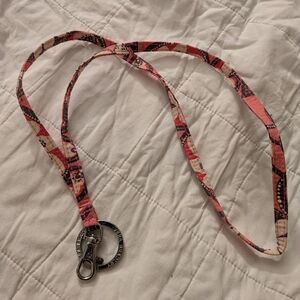 Vera Bradley Pink and Red Patterned Lanyard